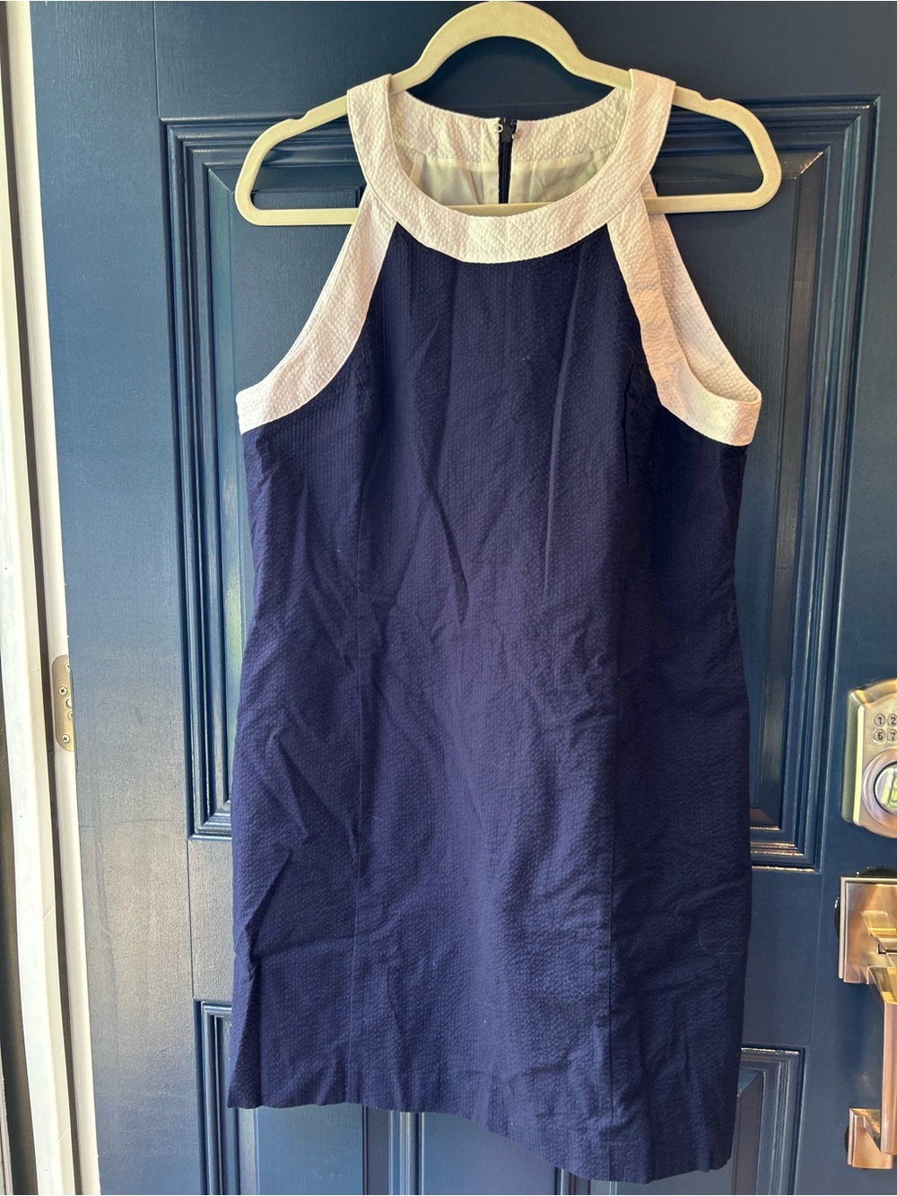 Lauren James Navy Dress with White Trim